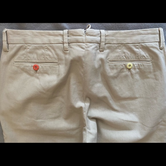 Women’s cotton pants size 42 European, cream color with multi-color detail - Picture 3 of 8